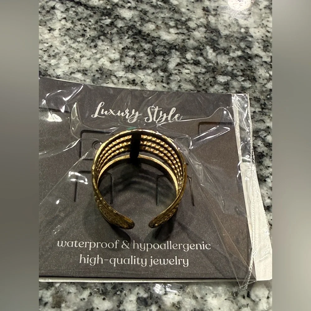 Gold and Turquoise ring 18k Gold plated - Picture 8 of 8